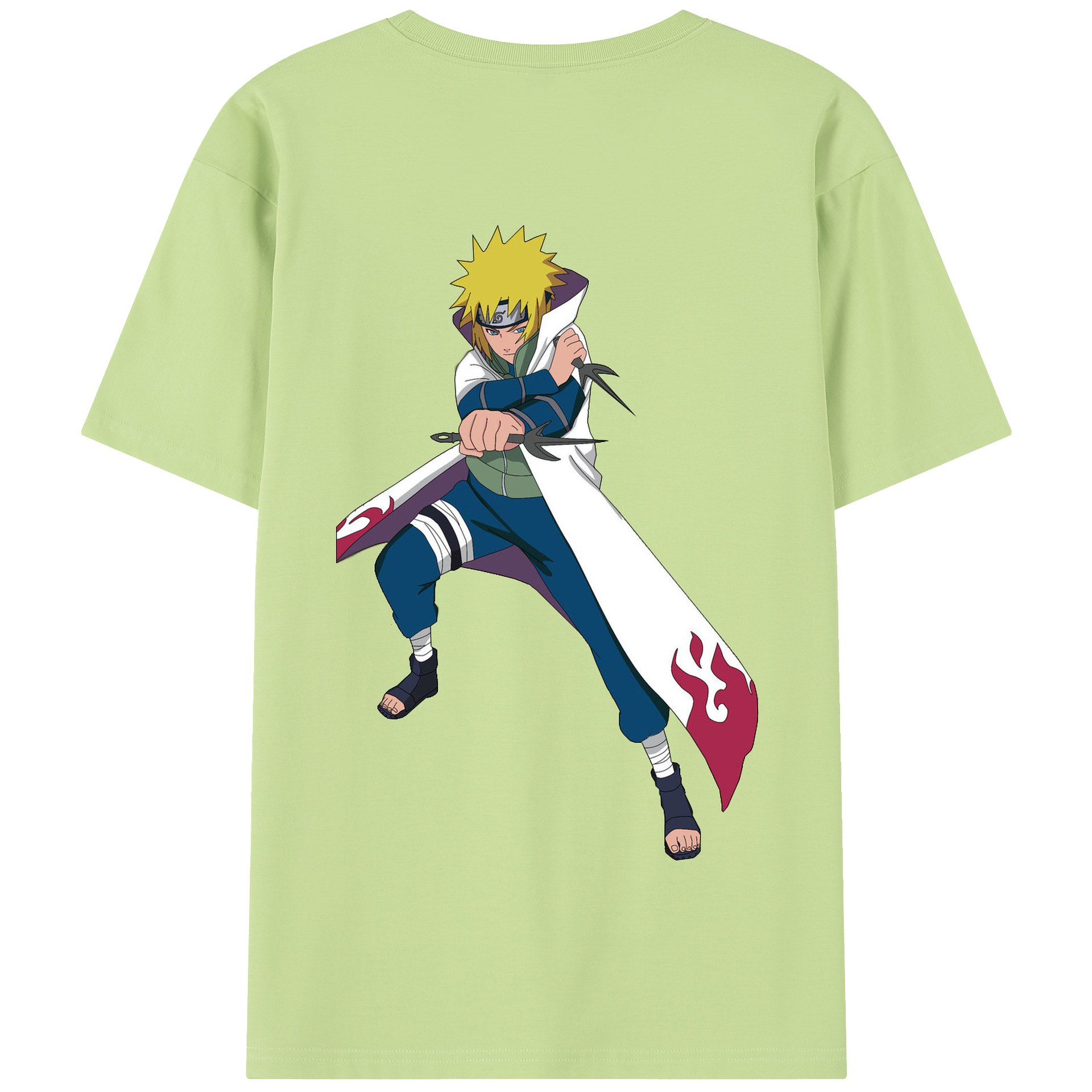 （画像用） NARUTO -ナルト- 波風 ミナト Namikaze Minato 綿100％半袖Tシャツ（背面プリント）